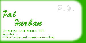 pal hurban business card